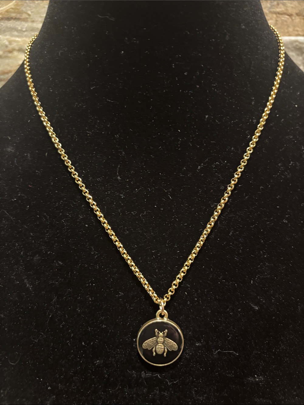 Gold Gucci Bee Medallion Necklace